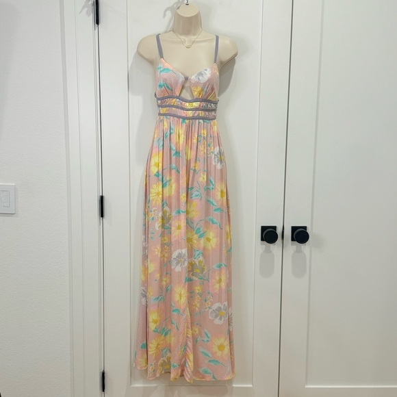 NWT Free People Wisteria Maxi Dress XS Light Combo Floral Pink Spring Wedding - Picture 6 of 12